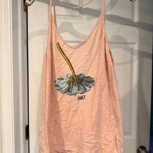Obey Peach Camisole with Floral Graphic